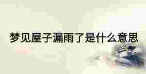 夢見屋子漏雨了是什么意思