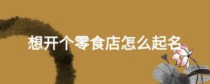 想開個零食店怎么起名