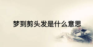 夢到剪頭發是什么意思