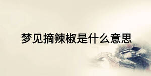 夢見摘辣椒是什么意思