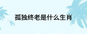 孤獨(dú)終老是什么生肖