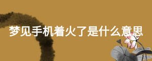 夢(mèng)見(jiàn)手機(jī)著火了是什么意思