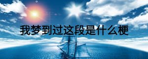 我夢到過這段是什么梗
