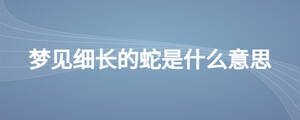 夢見細長的蛇是什么意思