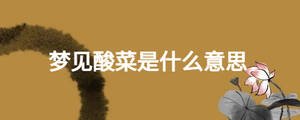 夢見酸菜是什么意思