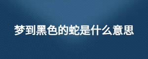 夢到黑色的蛇是什么意思