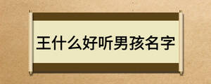 王什么好聽男孩名字