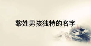 黎姓男孩獨(dú)特的名字