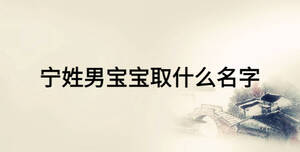 寧姓男寶寶取什么名字