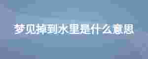 夢見掉到水里是什么意思