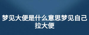 夢見大便是什么意思夢見自己拉大便