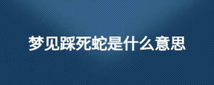 夢見踩死蛇是什么意思