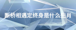 斷橋相遇定終身是什么生肖