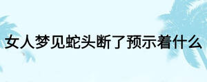 女人夢見蛇頭斷了預示著什么