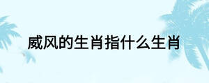 威風(fēng)的生肖指什么生肖