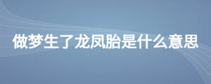 做夢生了龍鳳胎是什么意思