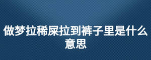 做夢拉稀屎拉到褲子里是什么意思