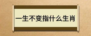 一生不變指什么生肖