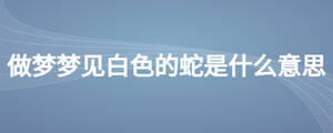 做夢夢見白色的蛇是什么意思