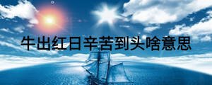 牛出紅日辛苦到頭啥意思