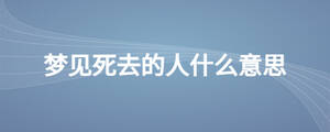 夢見死去的人什么意思