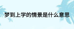夢到上學的情景是什么意思
