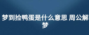 夢到撿鴨蛋是什么意思 周公解夢