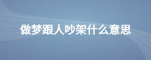做夢跟人吵架什么意思