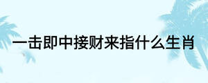 一擊即中接財(cái)來指什么生肖