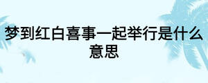 夢到紅白喜事一起舉行是什么意思
