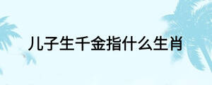 兒子生千金指什么生肖