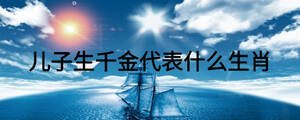 兒子生千金代表什么生肖
