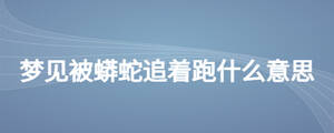 夢見被蟒蛇追著跑什么意思
