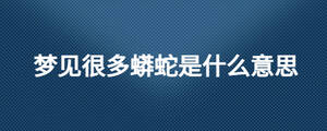 夢見很多蟒蛇是什么意思