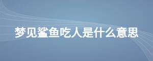 夢(mèng)見(jiàn)鯊魚(yú)吃人是什么意思