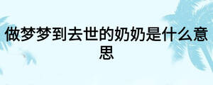做夢夢到去世的奶奶是什么意思