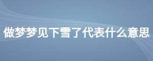 做夢(mèng)夢(mèng)見下雪了代表什么意思