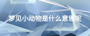夢(mèng)見(jiàn)小動(dòng)物是什么意思呢