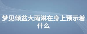 夢(mèng)見傾盆大雨淋在身上預(yù)示著什么