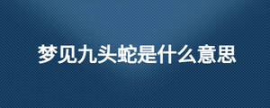 夢見九頭蛇是什么意思