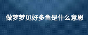 做夢夢見好多魚是什么意思