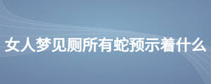 女人夢見廁所有蛇預示著什么