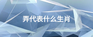 弄代表什么生肖