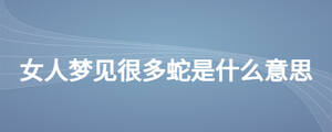 女人夢見很多蛇是什么意思