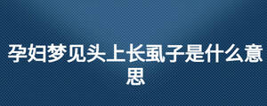 孕婦夢見頭上長虱子是什么意思