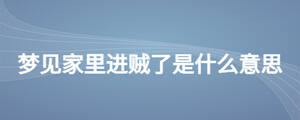 夢見家里進(jìn)賊了是什么意思