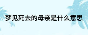 夢見死去的母親是什么意思