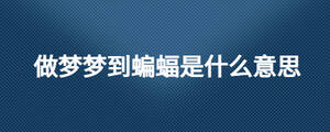 做夢(mèng)夢(mèng)到蝙蝠是什么意思