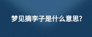夢見摘李子是什么意思?