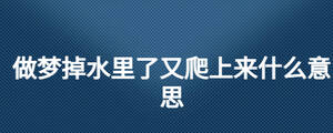 做夢掉水里了又爬上來什么意思